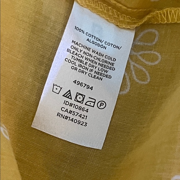 NWOT Loft Women's Yellow Button-Front Floral Print Blouse - Picture 6 of 6